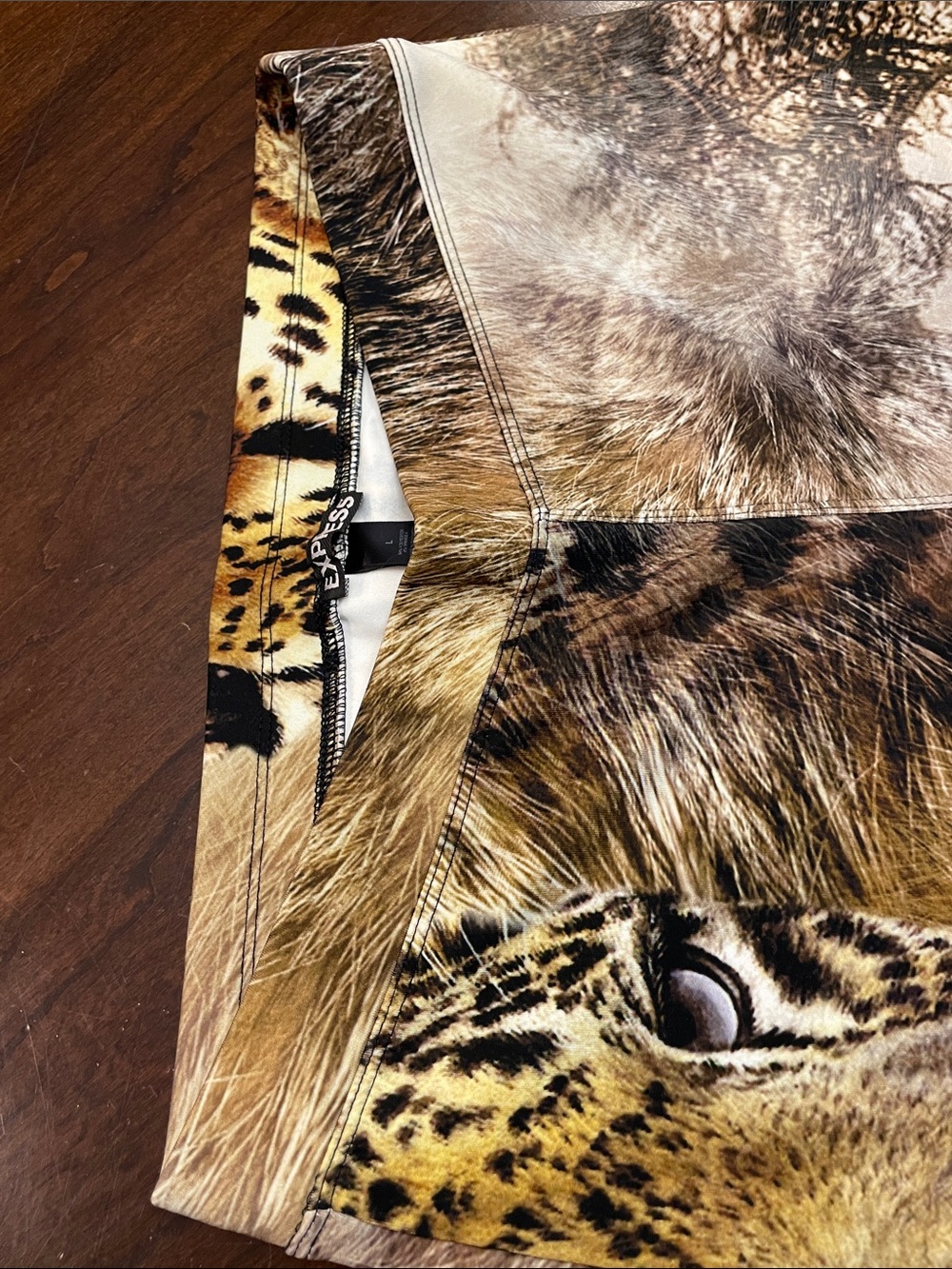 Express Leopard Face Print Leggings in Yellow, Brown, Black - Picture 8 of 16